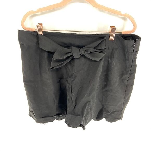 Primark Black Elastic Waist Scallop Cloth Casual Short Womens 12 - Picture 1 of 5